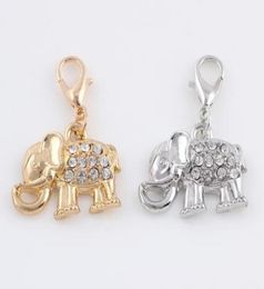 16x33mm GoldSilver Colour 20PCSlot Animal Elephant Pendant Charm DIY Hang Accessory Fit For Floating Locket Jewelrys3205484