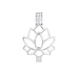 10pcs Pearl Cage Necklace Pendant Lockets Essential Oil Diffuser Lotus Provides Silverplated Silver Plus Your Own Pearl Makes It 2749632