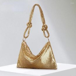 Evening Bags Fashion Shining Clutch Bag Luxury Designer Purses And Handbags Knot Gold Silver Shoulder Hobo For Wedding Party