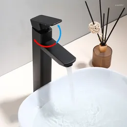 Bathroom Sink Faucets Basin Faucet Black Cold And Water Mixer Stainless Steel Deck Mounted Tap