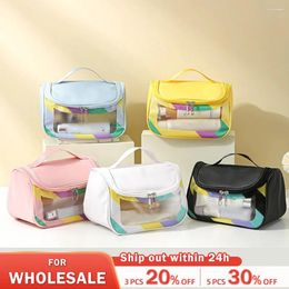 Storage Bags Makeup Bag Multifunctional Travel Outdoor PU Visible Colourful Waterproof Large Capacity Portable