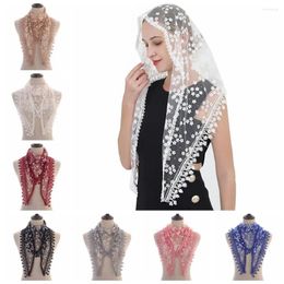 Scarves Floral Lace Scarf Simple Printing Shawl Flower Ethnic Style Headscarf Handkerchief Printed Tassel Women