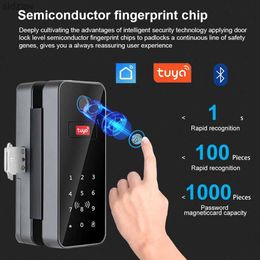 Akıllı Kilit Tuya Uygulama Cam Kapı Parmak İzi Kilidi Bluetooth Akıllı Cam Elektronik Biyometrik Kilit WX4562