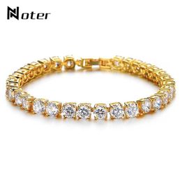 Noter Tennis Bracelets Men Boys Micro Crystal Braslet Male Hand Jewelry Charm Gold SilverColor Chain Link Braclet Armband6623969