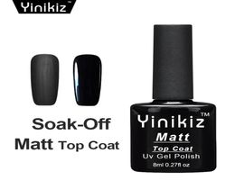 Yinikiz 2017 Top Base Coat Black Color Matte Shiny UV LED Soak Off Gel Polish Set Frosted Surface Matt Top Coat Gel6119914