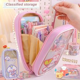 Cute Pencil Cases Box Large Capacity Pouch Kawaii Pens Case Kids Student Stationery Organiser Office School Supplies Bags