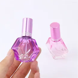 Storage Bottles 12ml Small Perfume Bottle Diamond Shaped Coloured Glass Atomizer Portable Refillable Empty Cosmetic Containers Sample