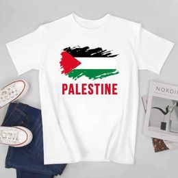 Frauen T-Shirt Unisex Herren Retro palästinensische Flagge T-Shirt Damen 100% Baumwoll-T-Shirt T240508