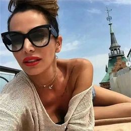 Sunglasses 2023 New Fashion Brand Designer Cat Eye Women Sunglasses Female Gradient Points Sun Glasses Big Oculos feminino de sol UV400 T240508