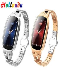 B72 ladies Luxury PPG Smart Watch Gold Silver Steel Band Heart Rate Monitor blood pressure Camera Fitness Tracker Smart Bracelet3216038