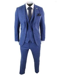 Men's Suits Herringbone Suit 3-Piece Set Tailored Jacket Vest Trousers Prom Christmas Tuxedo