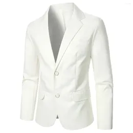 Men's Suits Suit Jacket Solid Color Button Business Casual Style Men Blazer Wedding Groomsman Stage Performance Dinner Party Coat