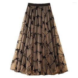 Skirts 2024 Spring Women's Skirt Korean Fashion Long Summer Autumn High Waist Midi Maxi Vintage Black