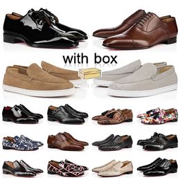 With Box Luxury Designer Dress Shoes Loafers mens red black khaki genuine leather shoes Plate-forme High Casual Women Shoe Sliver Glitter Platform Flat trainers 2024