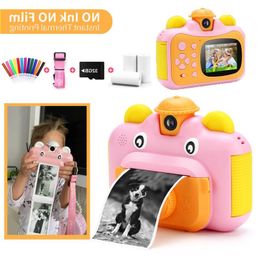 Toy Printing Camera Kids Print Girls Cameras Instant For Children 1080P HD Toys Digital Po Video 230619 Thermal Birthday Dnogp