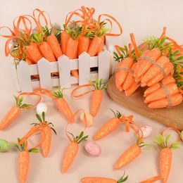 Decorative Flowers 10pcs Easter Mini Carrots Artificial Foam Vegetable Hanging Pendants Ornament Home Decoration Kids Gifts