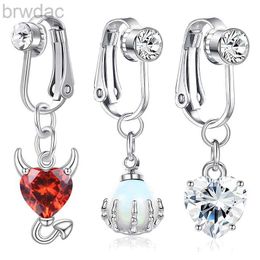 Navel Rings Fake Belly Button Ring Fake Clip On Belly Piercing Non Piercing Navel Ring d240509