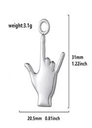 2021 Silver Plated human Hand Gesture Sign Language I Love You Charms Christmas Valentine039s Day present5659405