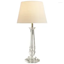 Table Lamps Nordic American Clear Glass Crystal Bedroom Bedside European Modern Luxury Study Desk Lights Deco Fixtures