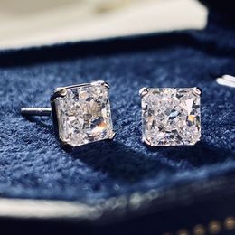 Flower Cut 2ct Diamond Stud Earring 100% Real 925 sterling silver Jewellery Promise Engagement Wedding Earrings for Women Men 225S
