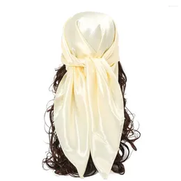 Scarves Soft Satin Silk Scarf Fashion 90cm Large Size Pure Colour Shawl Lightweight Kerchief Head Outdoor