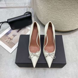 New Pointed High Silk Single Thin Heels, Baotou, Shallow Mouth, Versatile Women's Shoes, Fashion rhinestones