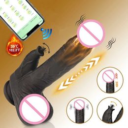 Other Health Beauty Items Wiggling Thrusting Bluetooth APP Dildo Realistic Penis Rabbit Vibrator Clitoris Stimulator G Spot Massager s for Women Y240503