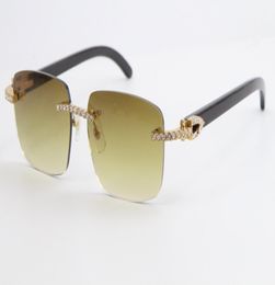 NEW Selling limited large Big Stones glasses 8300816 Black Buffalo Horn Rimless Sunglasses Classic pilots metal frame simple leisu4698662