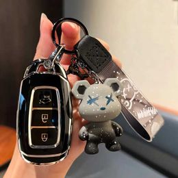 Car Key Fashion Car Remote Key Case Full Cover Holder For Hyundai Santa I30 IX35 Encino KONA Solaris Azera Grandeur Elantra Accent Fe T240509