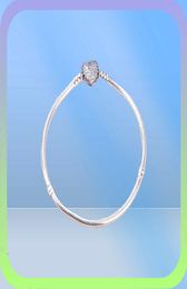 New fashion for bracelet heart-shaped CZ diamond 925 sterling silver bone chain high quality ladies bracelet with original box8102661