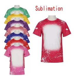 Party Supplies Sublimation Bleached Shirts Heat Transfer Blank Bleach Shirt Bleached Polyester TShirts FS9535 sxa227624390