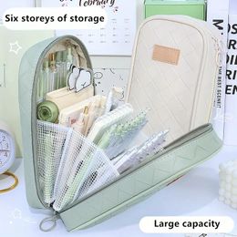 Large Capacity Pencil Case Multifunctional Stationery Storage Bag Student Office School Supplies Makeup