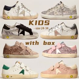 free shipping Goldenss Gooses Designer Kids Shoes Sueper Star Ball Sneakers Girls Boys Sports Sneaker Do-old Dirty Retro Running Cute Shoes Trainers