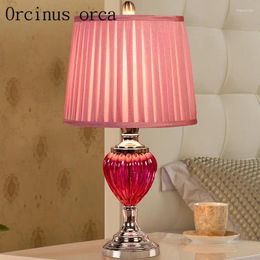 Table Lamps European Style Wedding Room Gift Lamp Living Bedroom Bedside Modern Minimalist Warm Pink Creative Glass