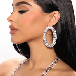 Stud Earrings Fashion Geometric Full Rhinestones Shiny Crystal Party Oversize Wedding Jewellery Gifts