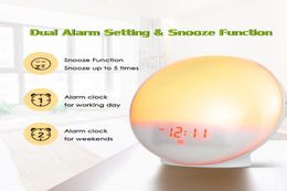 Alarm Clock Wake Up Light Led Snooze Nature Night Lamp Digital Clock Sunrise Colourful Light With Nature Sounds Fm Radios16538787