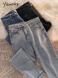 Women's Jeans High Waisted 2024 Korean Fashion Pencil Streetwear Vintage Casual Ankle Length Pants