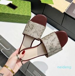 Designer -Women Slides Shoes Slippers Summer Sandals Beach Slide Flat Classic Checkered pattern Print Avatar Flip Flops