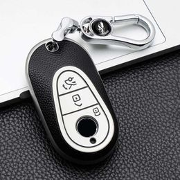 Car Key Leather Style Car Remote Key Case Cover Shell For Mercedes Benz 2022 C Class S Class W223 W206 S350 S400 S450 S500 C200 C260 T240509