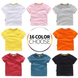 T-shirts Childrens T-shirt boys and girls baby T-shirt childrens top short sleeved cotton green black pink gray red clothing 1 2 3 4 5 6 7 yearsL240509