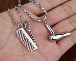 Wholesale-one piece Fashion Dull Charm Jewellery Hair Dryer/Scissor/Comb Dangle Pendant women necklace quinn personality necklace2082728