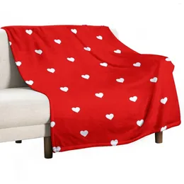 Blankets Red Heart Pattern Throw Blanket Sofa For Decorative