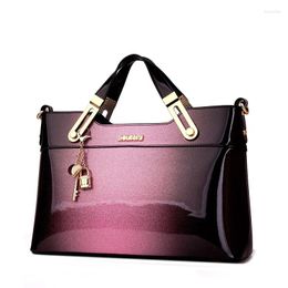 Shoulder Bags 2024 Fashion High Quality Patent Leather Luxury Tote Bag Simple Casual Large Capacity Women Handbag Lady Messenger