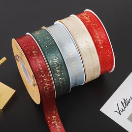 Grosgrain ribbon 50Yards 25mm polyester happy everyday Gift Hair Bows Wedding Decorative Gift Box Wrapping DIY Crafts Party Decoration