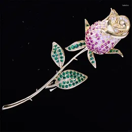 Brooches Elegant Rose Pin Fashion Jewellery Beautiful Flower Brooch For Women Graceful Costume Scarf Bag Pins Female Broche