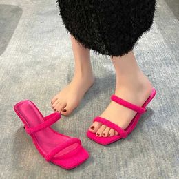 Dress Shoes Fashion for Women 2023 Summer Slingbacks Peep Toe Womens Pumps Slip-on Sandals Square Casual Slippers Ladies H240509 DVLC