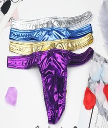 whole mens gold silver gstrings leather thongs soft underwear2517590