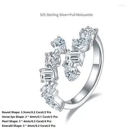 Cluster Rings Apaison Total 2.5 D Colour Sparkling Moissanite Women Ring Top Quality 925 Sterling Silver Engagement Bridal Fine Jewellery