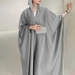 Ethnic Clothing 2024 Dignified Muslim Bat Sleeves Tassel Robe Light Apricot Color Eid Party Evening Dress Moroccan Turkish Dubai