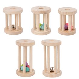Baby Music Toy Wood Rolling Cage Bell Coloful Rattles Mobiles Early Developmental Sound Infant Toddler Musical Toys Boy Girl 240426